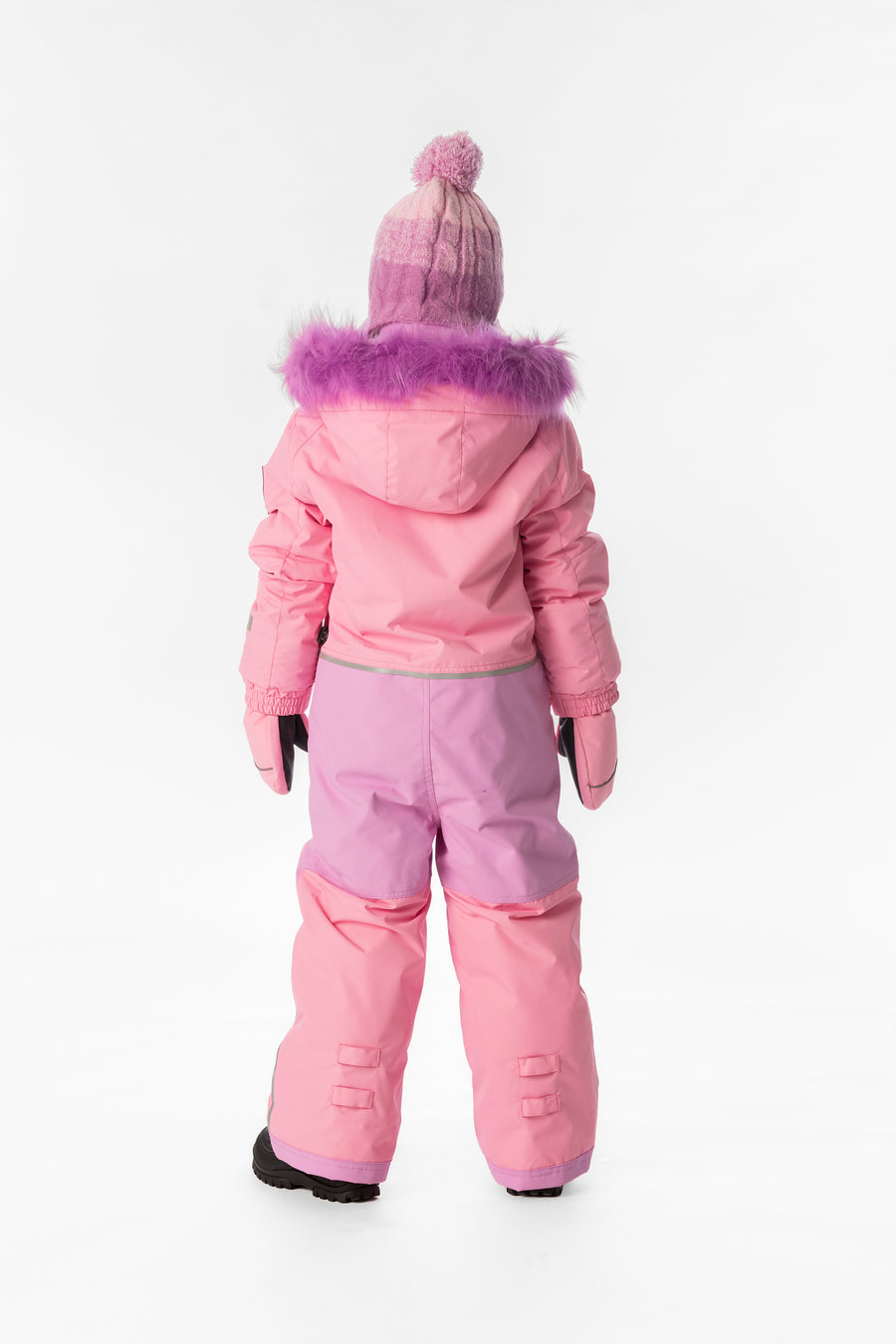 Kids One Piece Play Snowsuit Pink