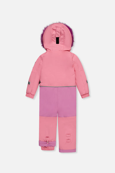 Kids One Piece Play Snowsuit Pink