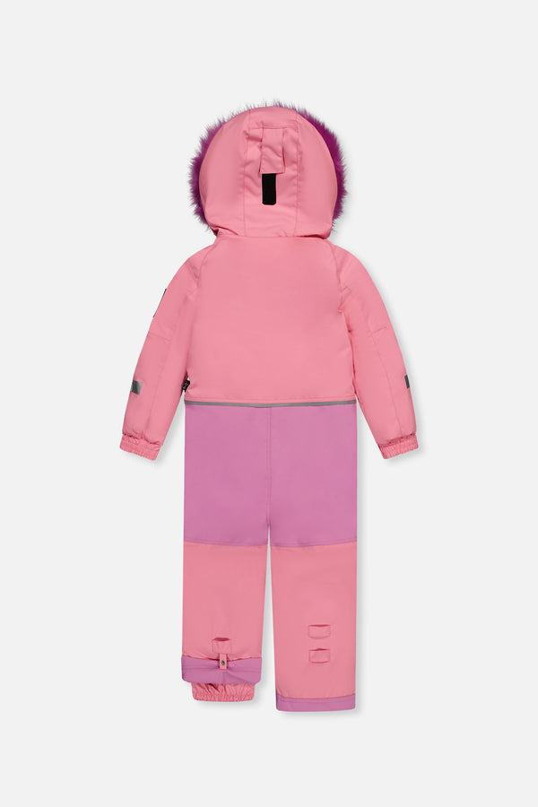 Kids One Piece Play Snowsuit Pink