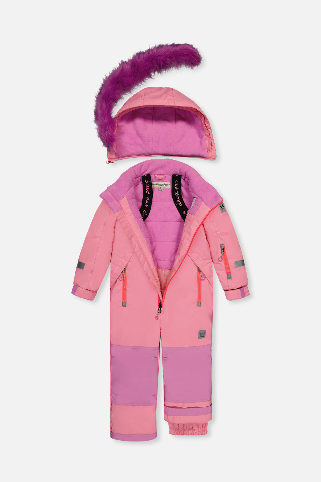 Kids One Piece Play Snowsuit Pink