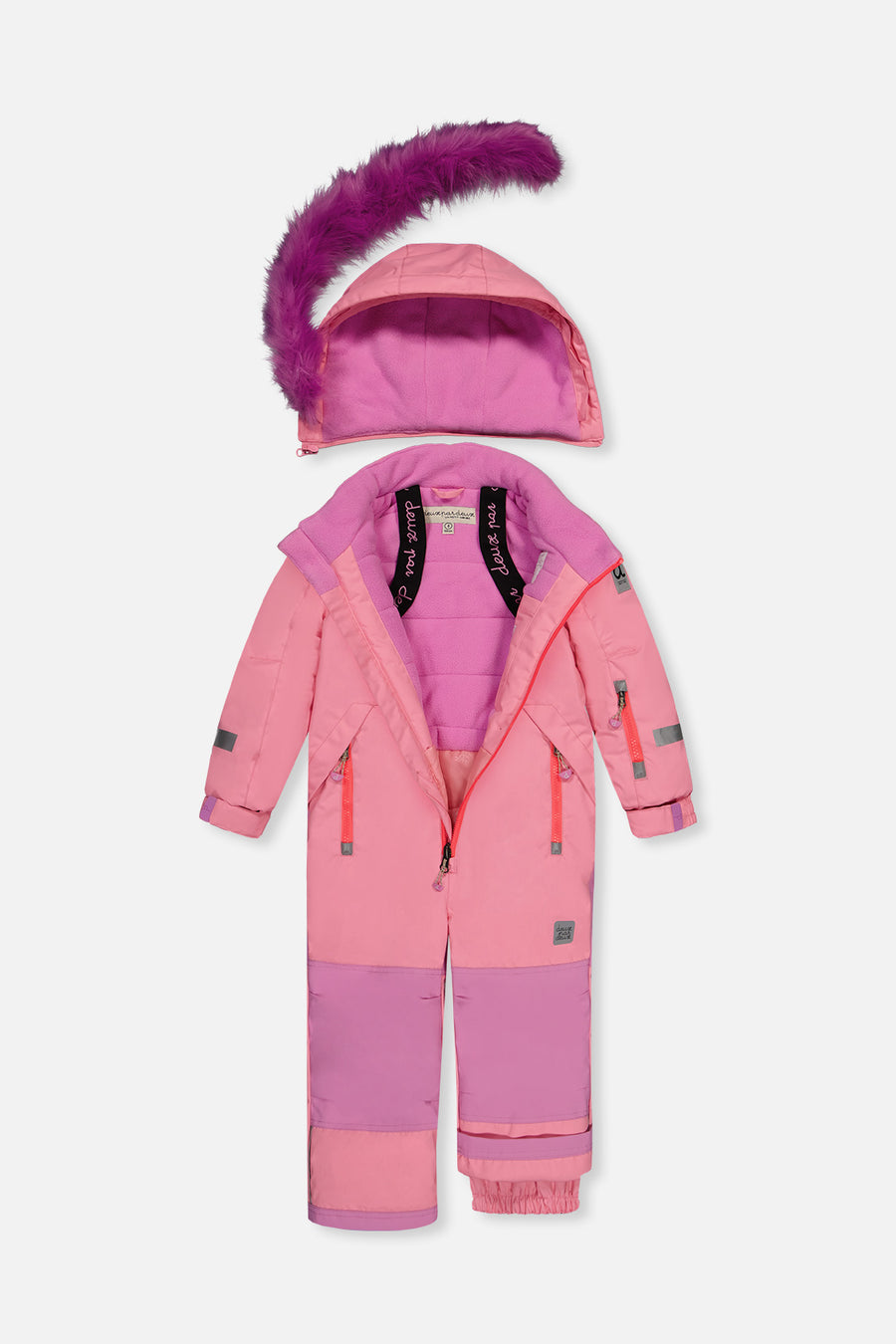 Kids One Piece Play Snowsuit Pink