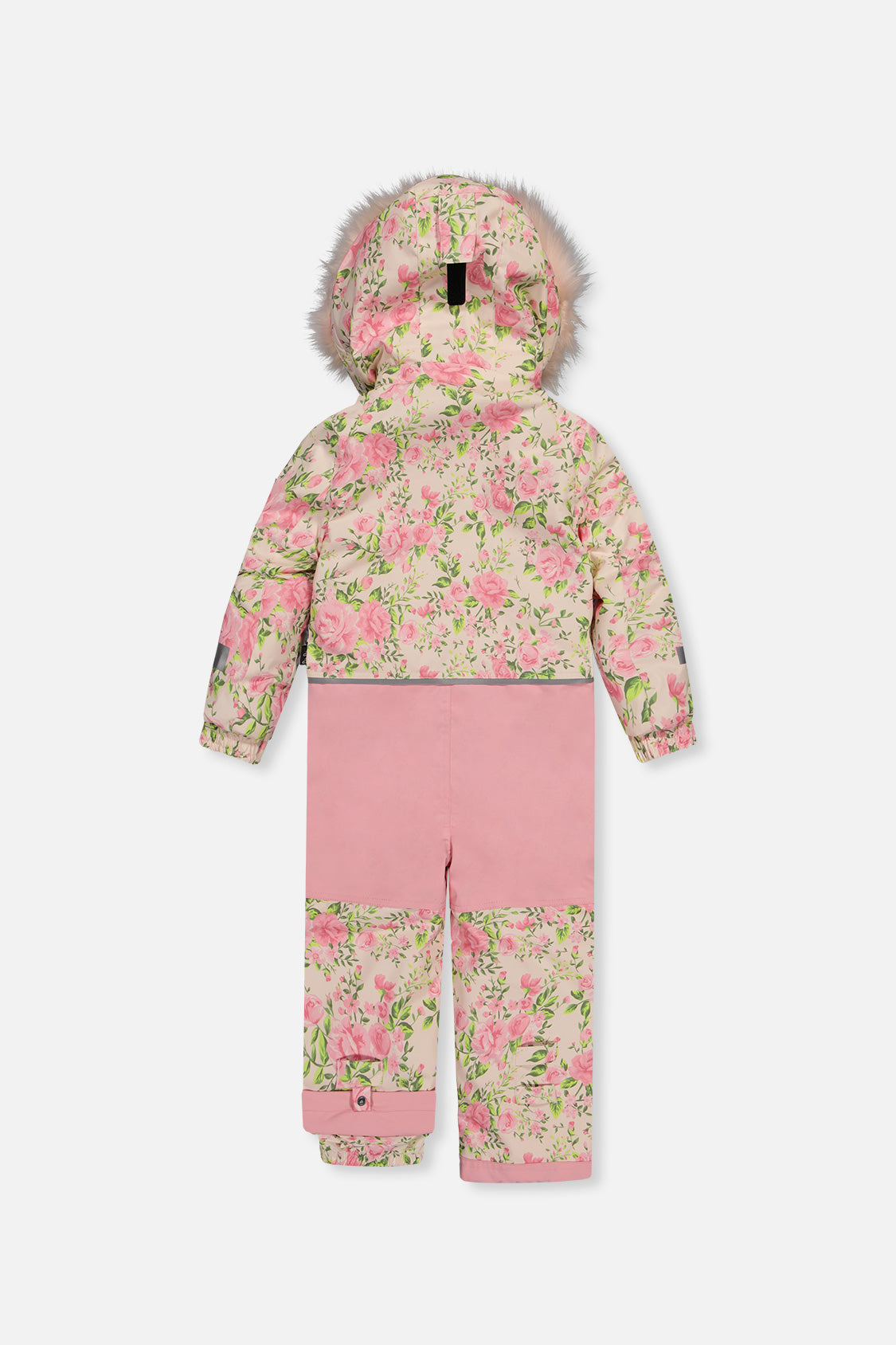 Kids One Piece Play Snowsuit Beige Vintage Rose Print
