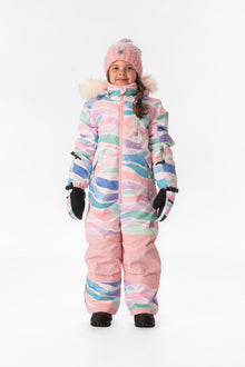 Kids One Piece Play Snowsuit Multicolored Line Print