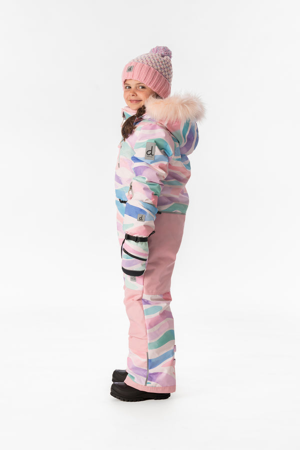 Kids One Piece Play Snowsuit Multicolored Line Print