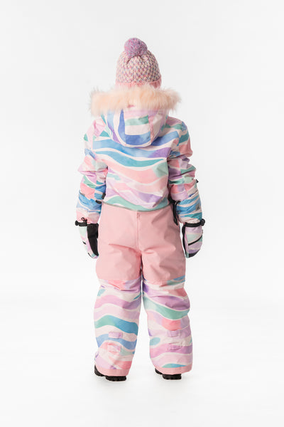 Kids One Piece Play Snowsuit Multicolored Line Print