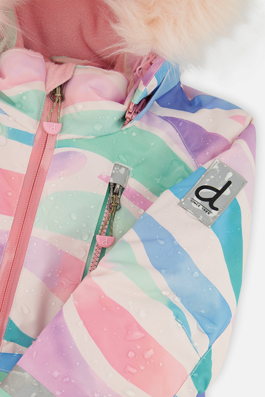 Kids One Piece Play Snowsuit Multicolored Line Print