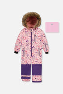 Kids One Piece Play Snowsuit Pink Mini Flower Print - J10PG71_1J020