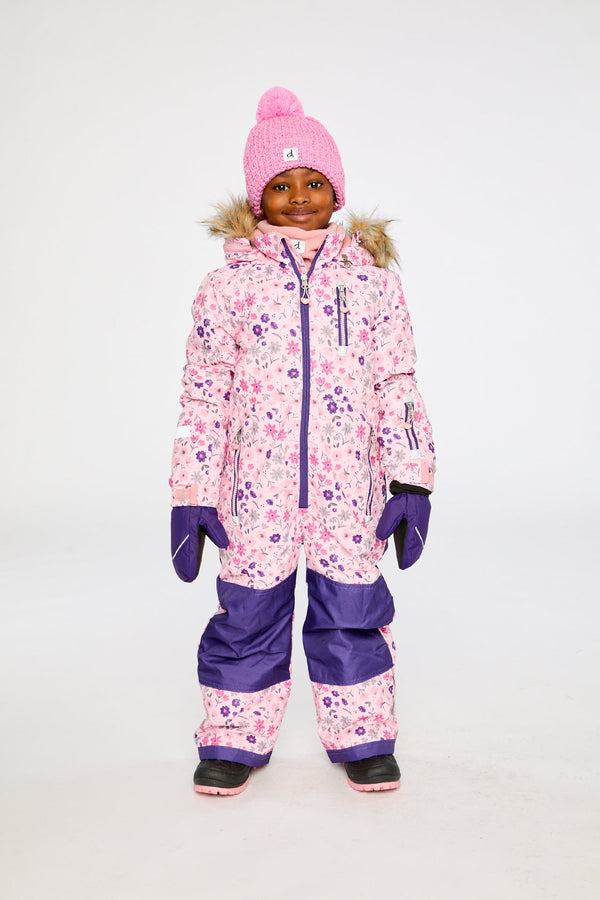 Kids One Piece Play Snowsuit Pink Mini Flower Print - J10PG71_1J020
