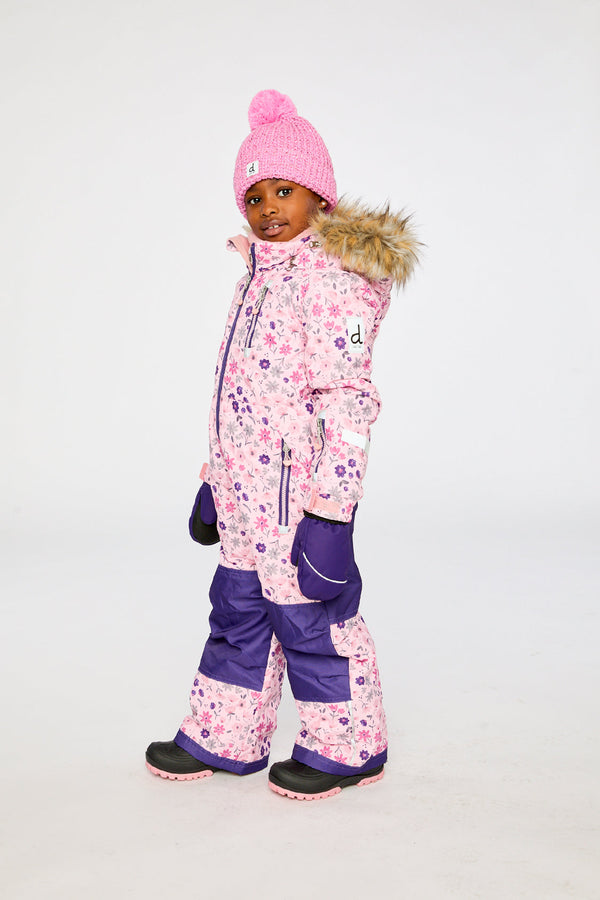 Kids One Piece Play Snowsuit Pink Mini Flower Print - J10PG71_1J020