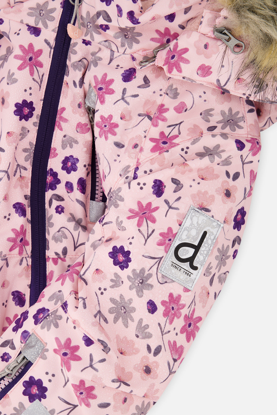 Kids One Piece Play Snowsuit Pink Mini Flower Print - J10PG71_1J020