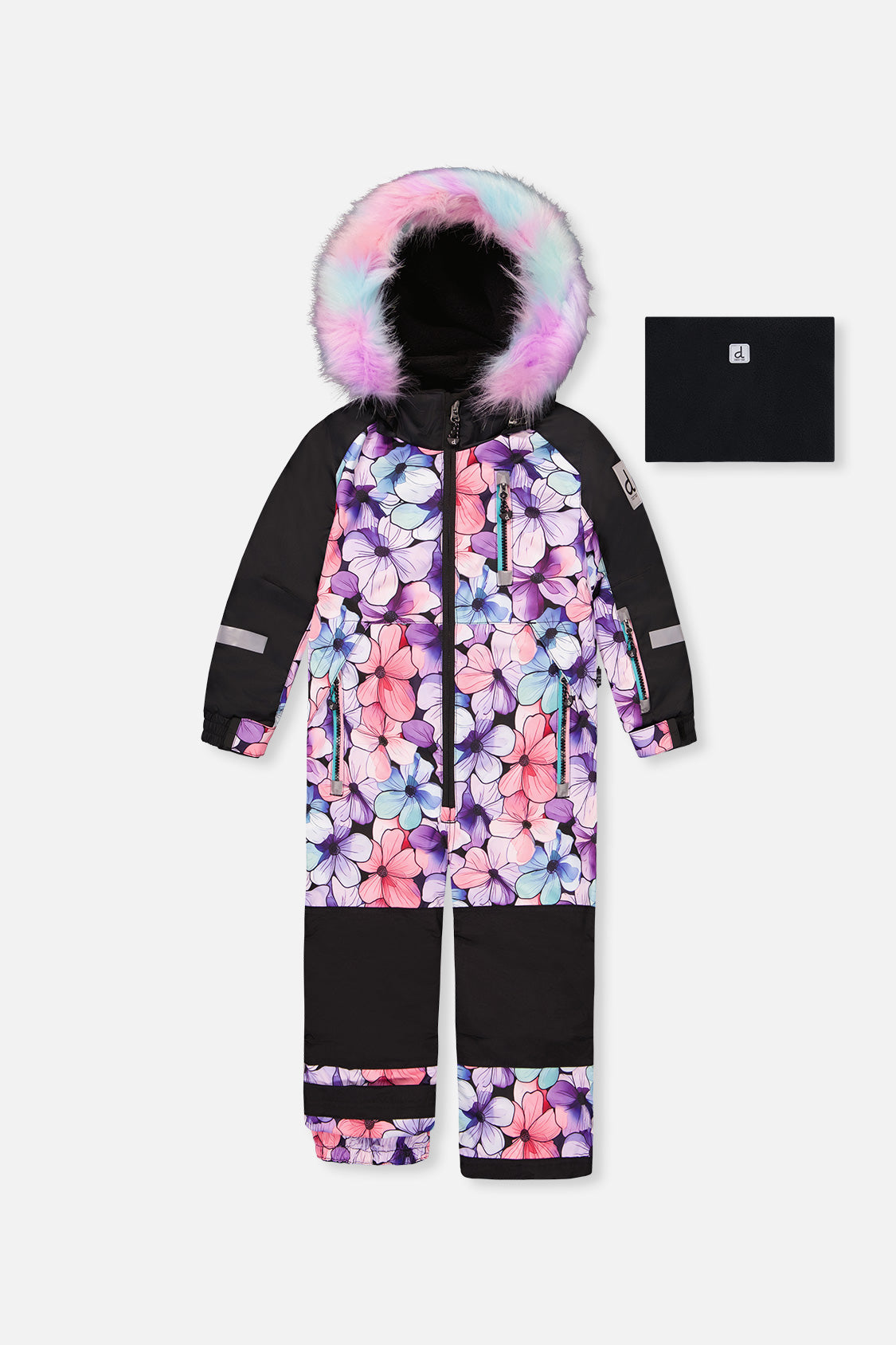 Kids One Piece Play Snowsuit Purple Floral Print - J10PG71_1J021