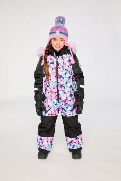 Kids One Piece Play Snowsuit Purple Floral Print - J10PG71_1J021