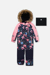 Kids One Piece Play Snowsuit Blue Floral Print - J10PG71_1J023