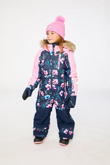 Kids One Piece Play Snowsuit Blue Floral Print - J10PG71_1J023