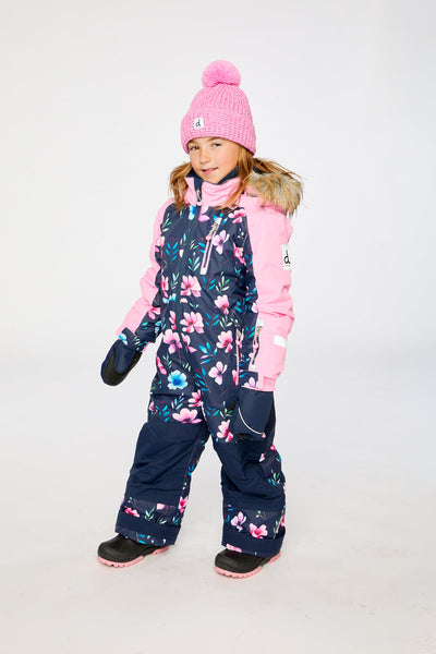 Kids One Piece Play Snowsuit Blue Floral Print - J10PG71_1J023