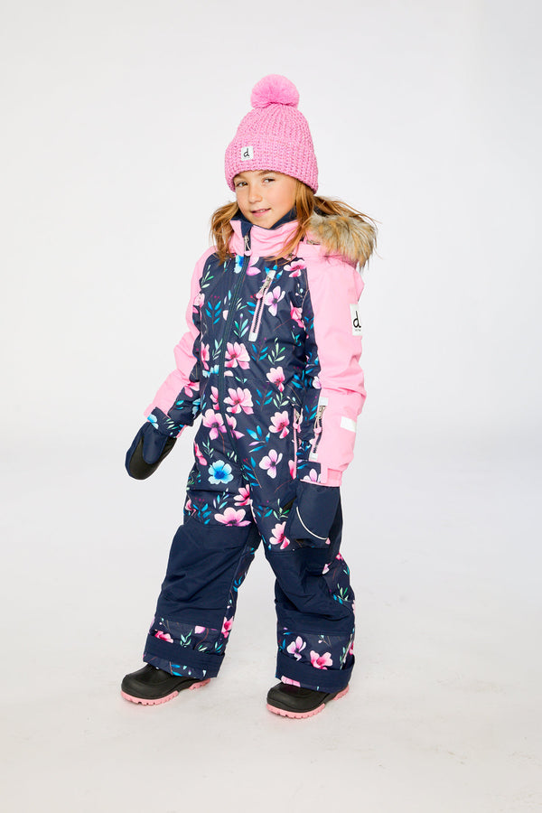 Kids One Piece Play Snowsuit Blue Floral Print - J10PG71_1J023