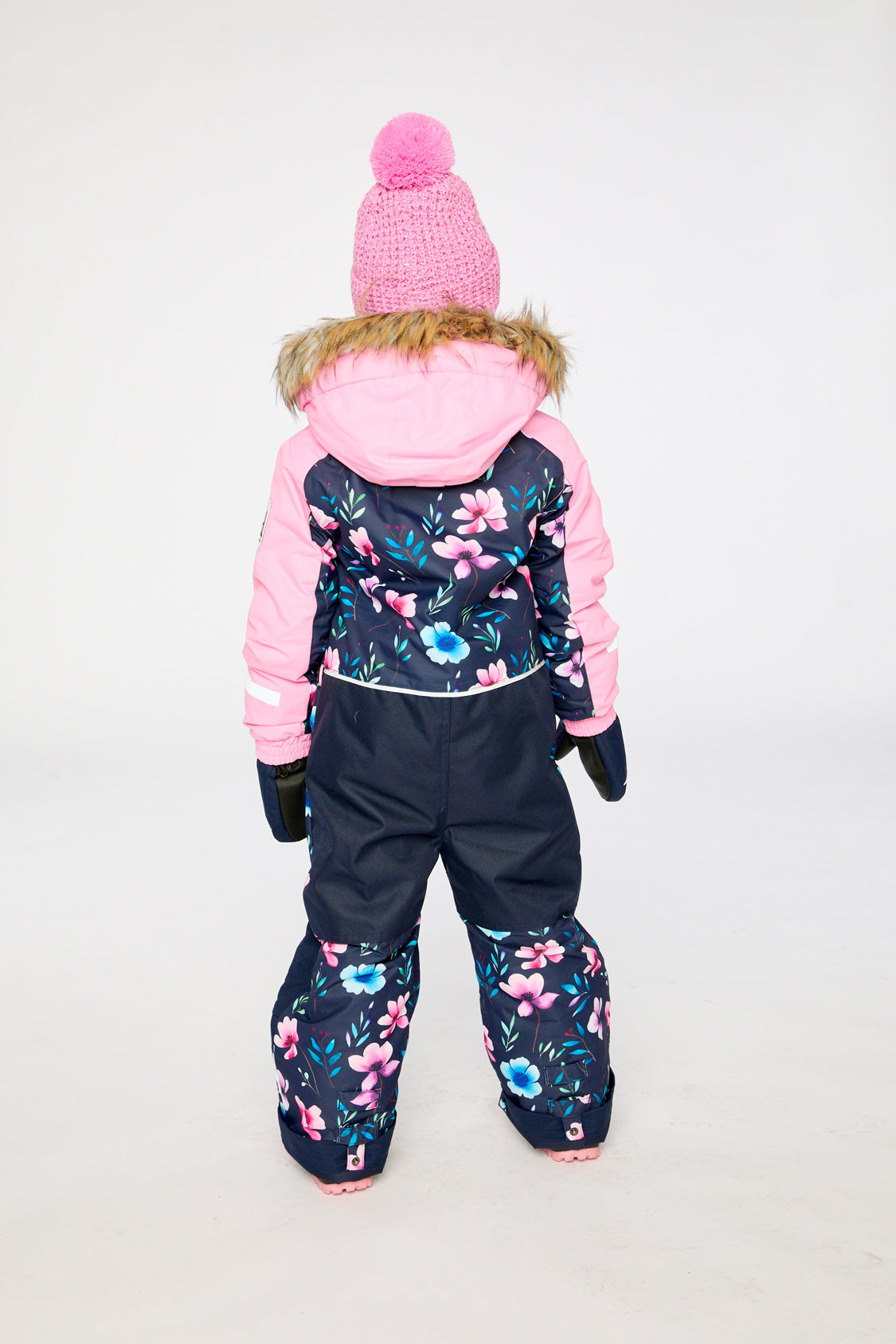 Kids One Piece Play Snowsuit Blue Floral Print - J10PG71_1J023