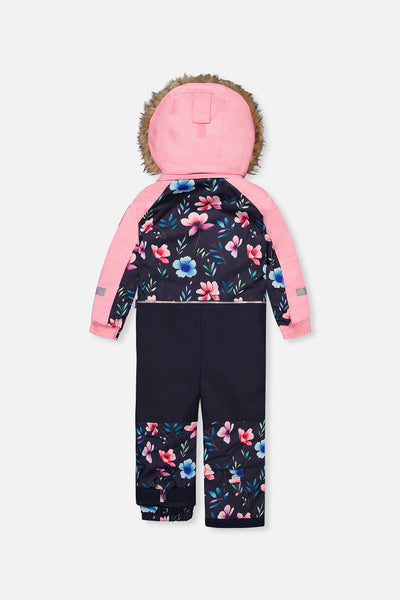 Kids One Piece Play Snowsuit Blue Floral Print - J10PG71_1J023