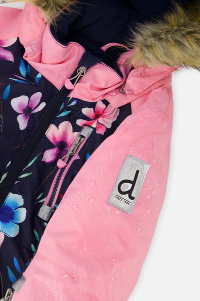 Kids One Piece Play Snowsuit Blue Floral Print - J10PG71_1J023