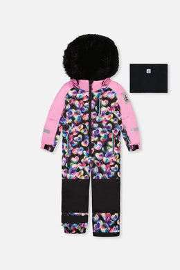 Kids One Piece Play Snowsuit Black Heart Print - J10PG71_1J028