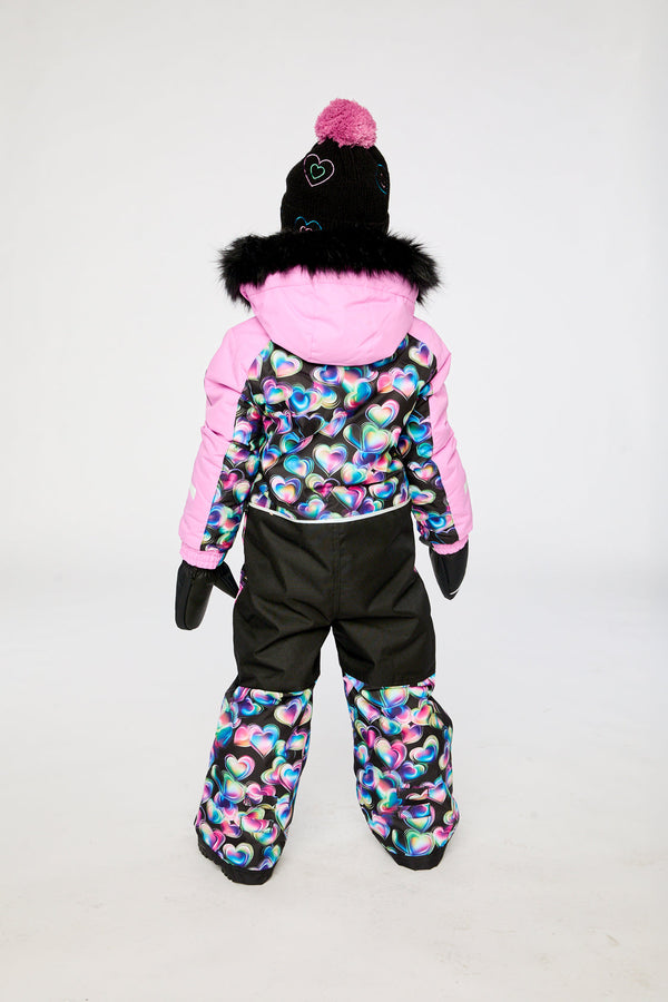 Kids One Piece Play Snowsuit Black Heart Print - J10PG71_1J028