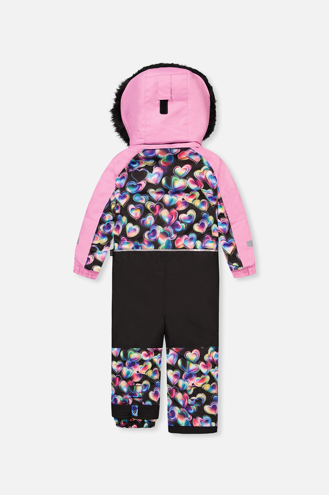 Kids One Piece Play Snowsuit Black Heart Print - J10PG71_1J028