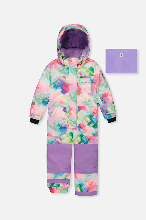 Kids One Piece Play Snowsuit Multicolor Diamond Print - J10PG73_1J026