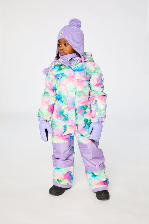 Kids One Piece Play Snowsuit Multicolor Diamond Print - J10PG73_1J026