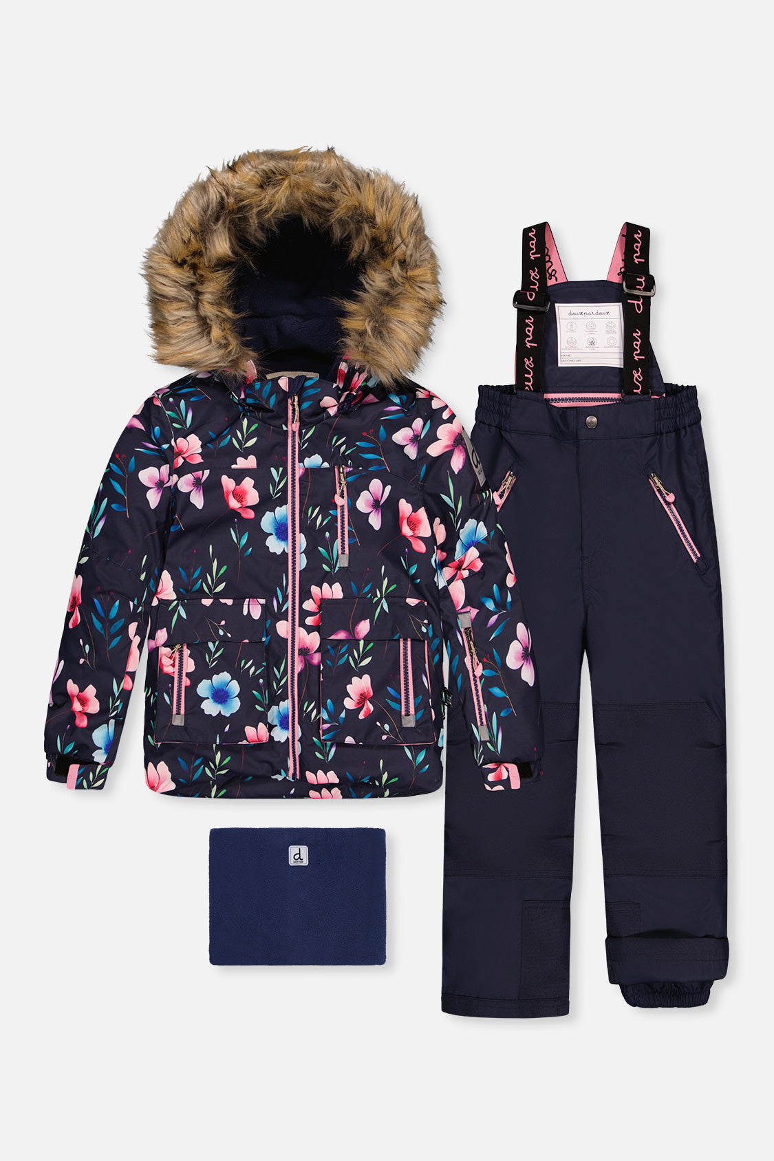 Two Piece Play Snowsuit Blue Floral Print - J10PG81_1J023