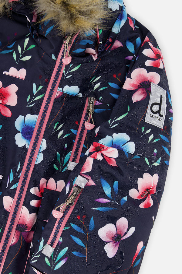 Two Piece Play Snowsuit Blue Floral Print - J10PG81_1J023
