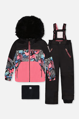 Two Piece Play Snowsuit Black Zebra Print With Black Pants - J10PG83_09990