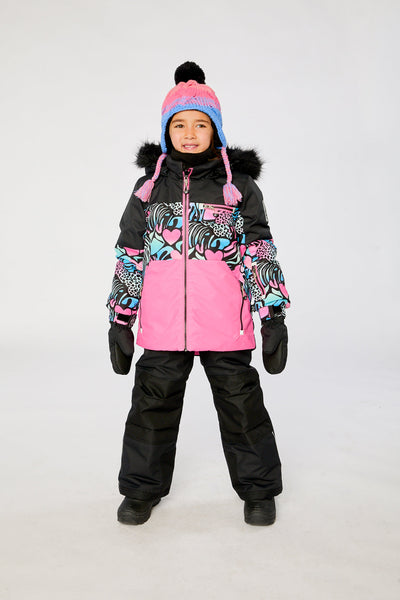 Two Piece Play Snowsuit Black Zebra Print With Black Pants - J10PG83_09990