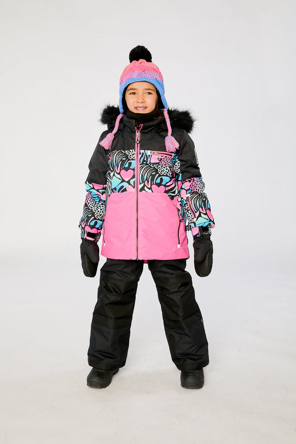 Two Piece Play Snowsuit Black Zebra Print With Black Pants - J10PG83_09990