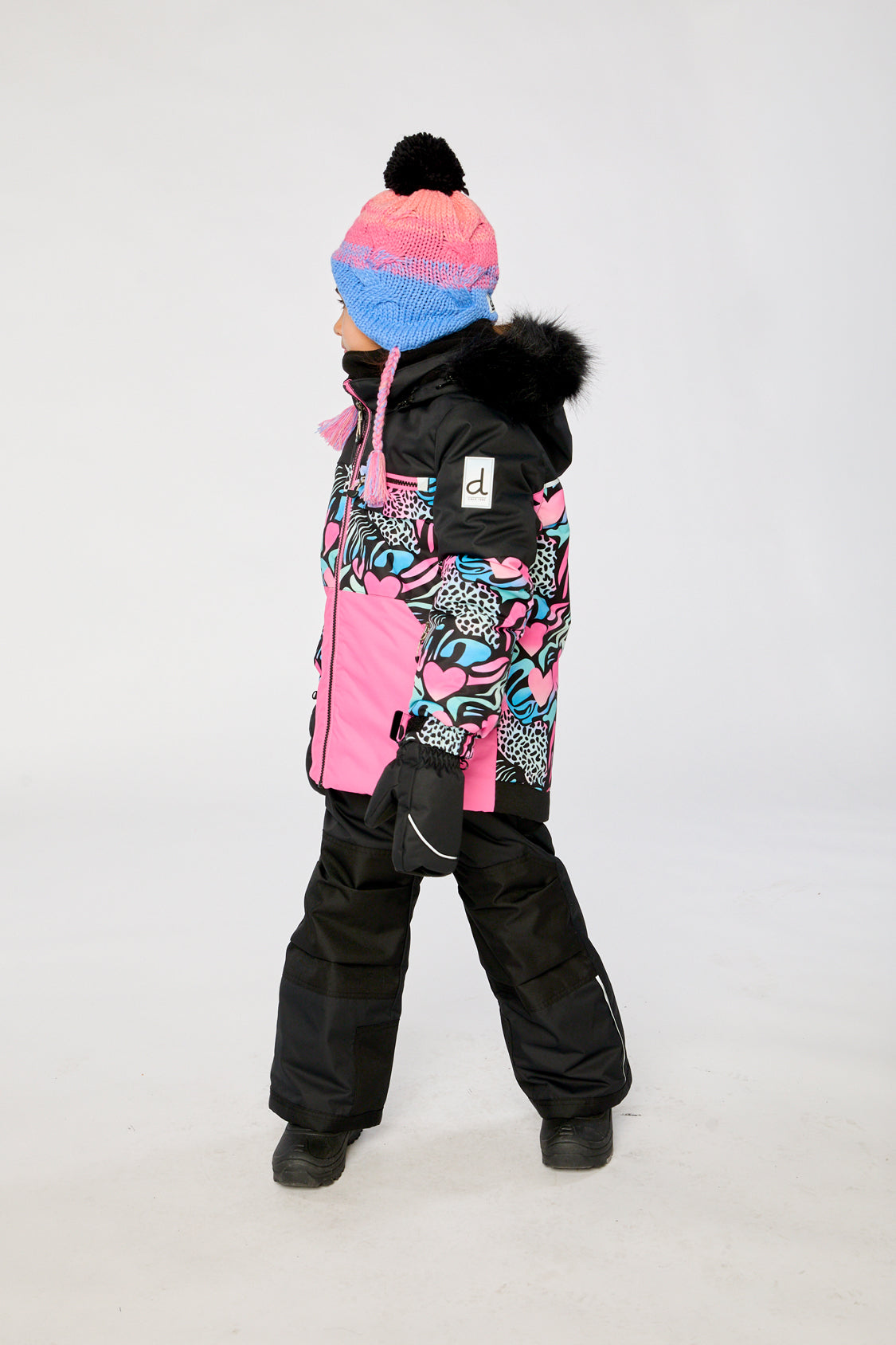Two Piece Play Snowsuit Black Zebra Print With Black Pants - J10PG83_09990