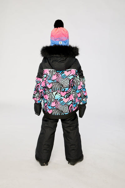 Two Piece Play Snowsuit Black Zebra Print With Black Pants - J10PG83_09990