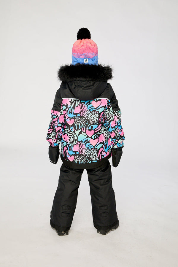 Two Piece Play Snowsuit Black Zebra Print With Black Pants - J10PG83_09990