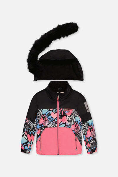 Two Piece Play Snowsuit Black Zebra Print With Black Pants - J10PG83_09990