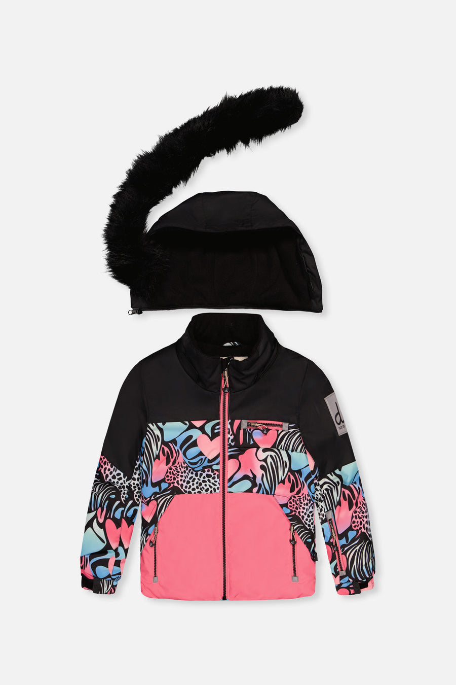 Two Piece Play Snowsuit Black Zebra Print With Black Pants - J10PG83_09990