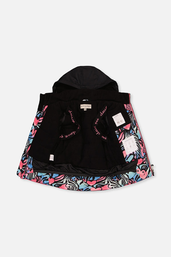 Two Piece Play Snowsuit Black Zebra Print With Black Pants - J10PG83_09990
