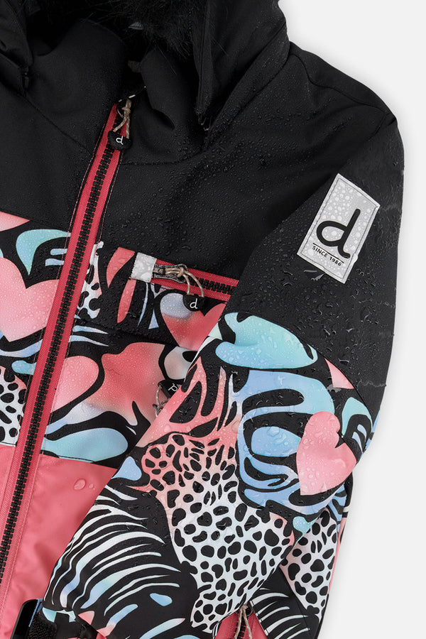 Two Piece Play Snowsuit Black Zebra Print With Black Pants - J10PG83_09990