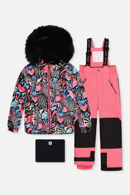 Two Piece Play Snowsuit Black Zebra Print With Pink Pants - J10PG83_1J024