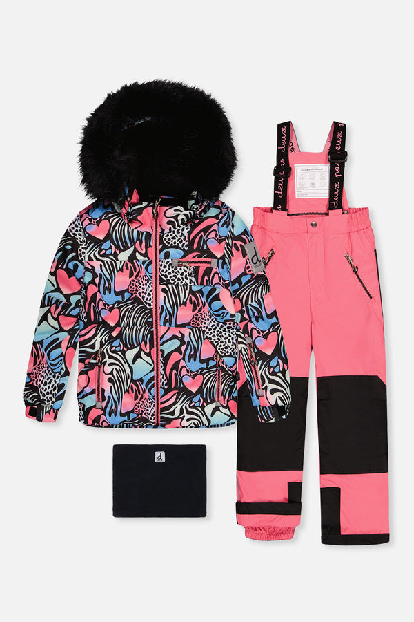 Two Piece Play Snowsuit Black Zebra Print With Pink Pants - J10PG83_1J024