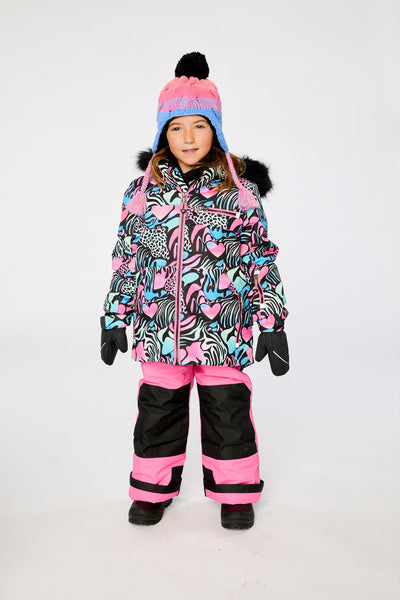 Two Piece Play Snowsuit Black Zebra Print With Pink Pants - J10PG83_1J024