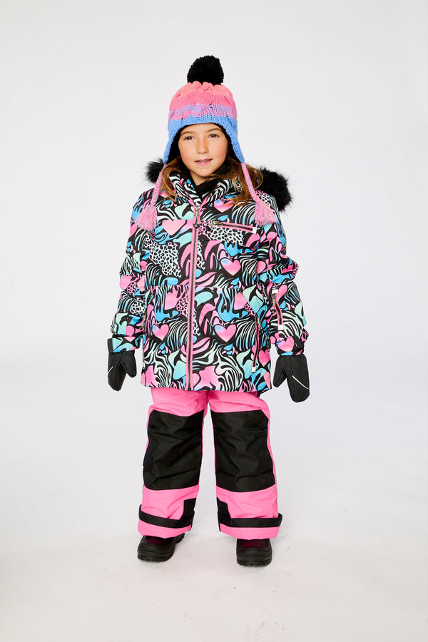 Two Piece Play Snowsuit Black Zebra Print With Pink Pants - J10PG83_1J024