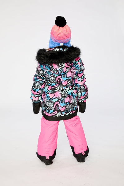 Two Piece Play Snowsuit Black Zebra Print With Pink Pants - J10PG83_1J024