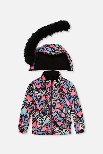 Two Piece Play Snowsuit Black Zebra Print With Pink Pants - J10PG83_1J024