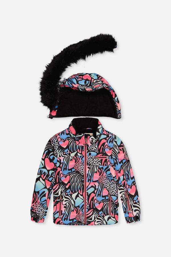 Two Piece Play Snowsuit Black Zebra Print With Pink Pants - J10PG83_1J024
