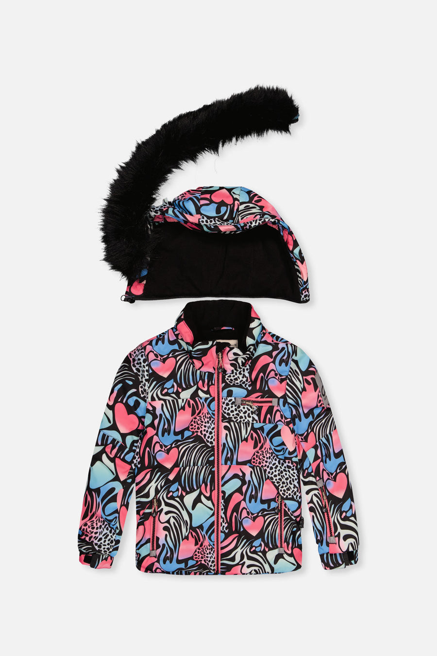 Two Piece Play Snowsuit Black Zebra Print With Pink Pants - J10PG83_1J024