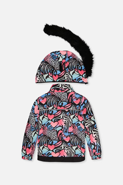 Two Piece Play Snowsuit Black Zebra Print With Pink Pants - J10PG83_1J024