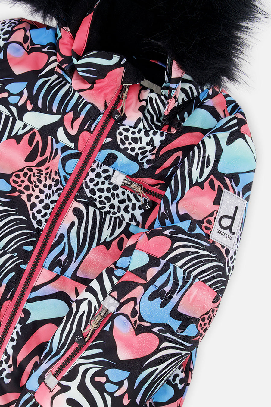 Two Piece Play Snowsuit Black Zebra Print With Pink Pants - J10PG83_1J024